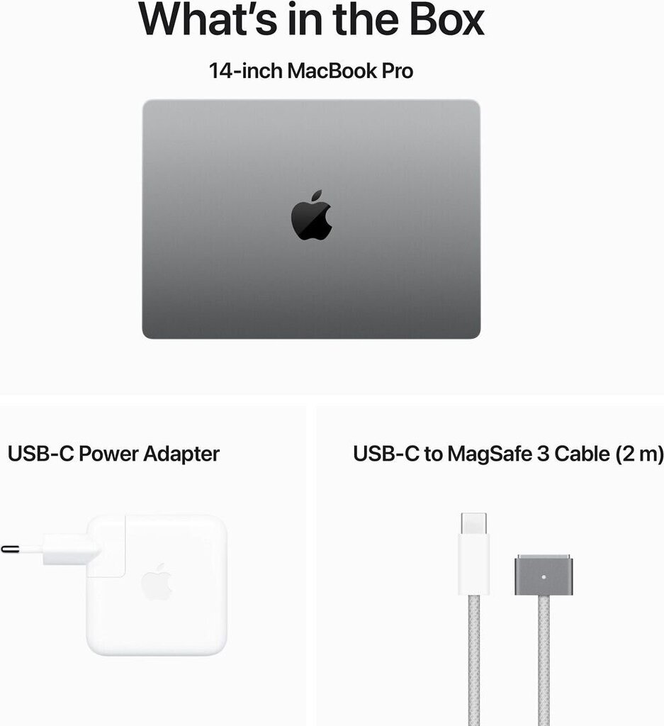 MacBook Pro 14" Apple M3 8C CPU, 10C GPU/8GB/1TB SSD/Space Gray/RUS - MTL83RU/A hind ja info | Sülearvutid | kaup24.ee