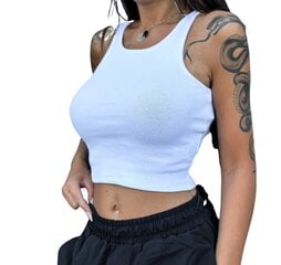 Pluus naistele crop top Och bella valge цена и информация | Женские блузки, рубашки | kaup24.ee