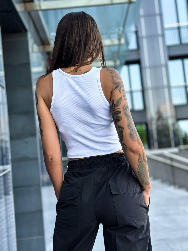 Pluus naistele crop top Och bella valge hind ja info | Naiste pluusid, särgid | kaup24.ee