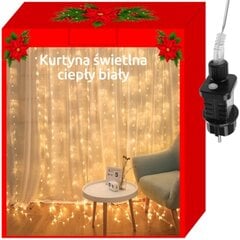 Световая завеса 300LED - теплый белый 31В цена и информация | Гирлянды | kaup24.ee