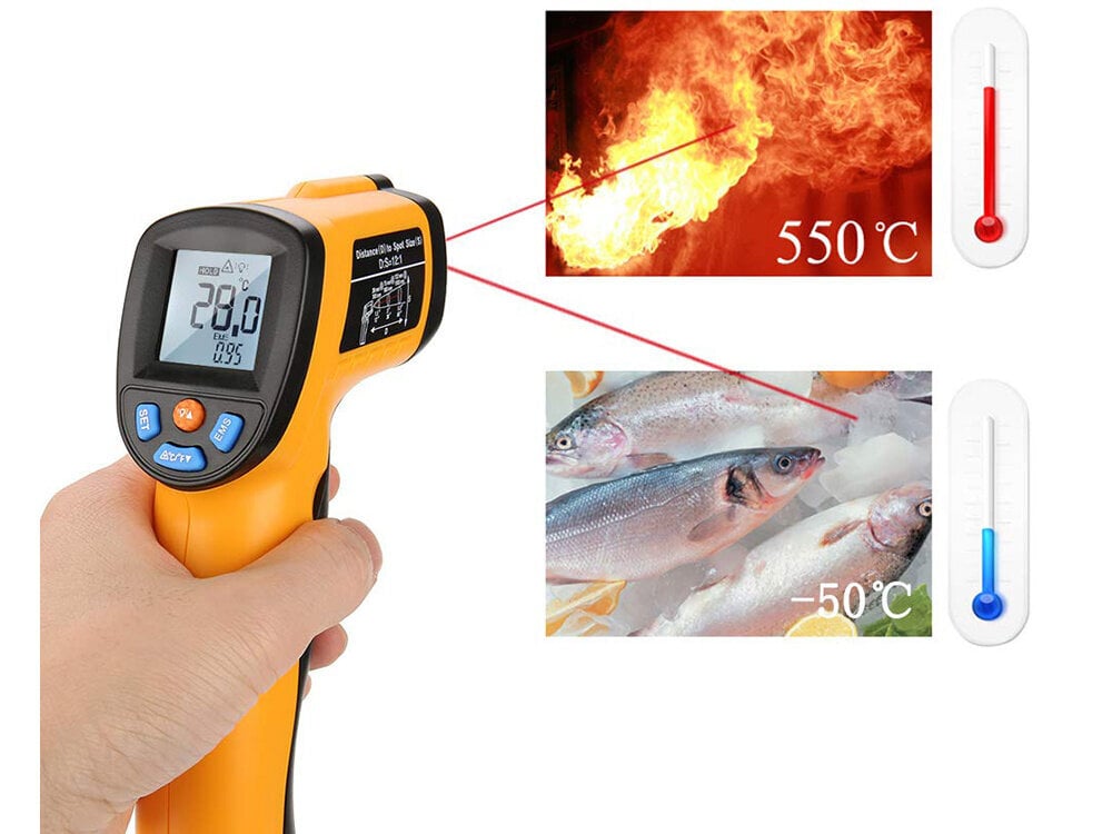 Kontaktivaba termomeeter, -50 +550°c hind ja info | Käsitööriistad | kaup24.ee