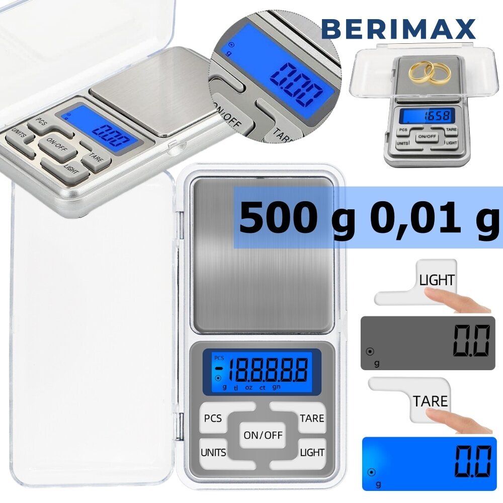 Gram ehtekaal Berimax 5203 500-0,01 g цена и информация | Köögikaalud | kaup24.ee