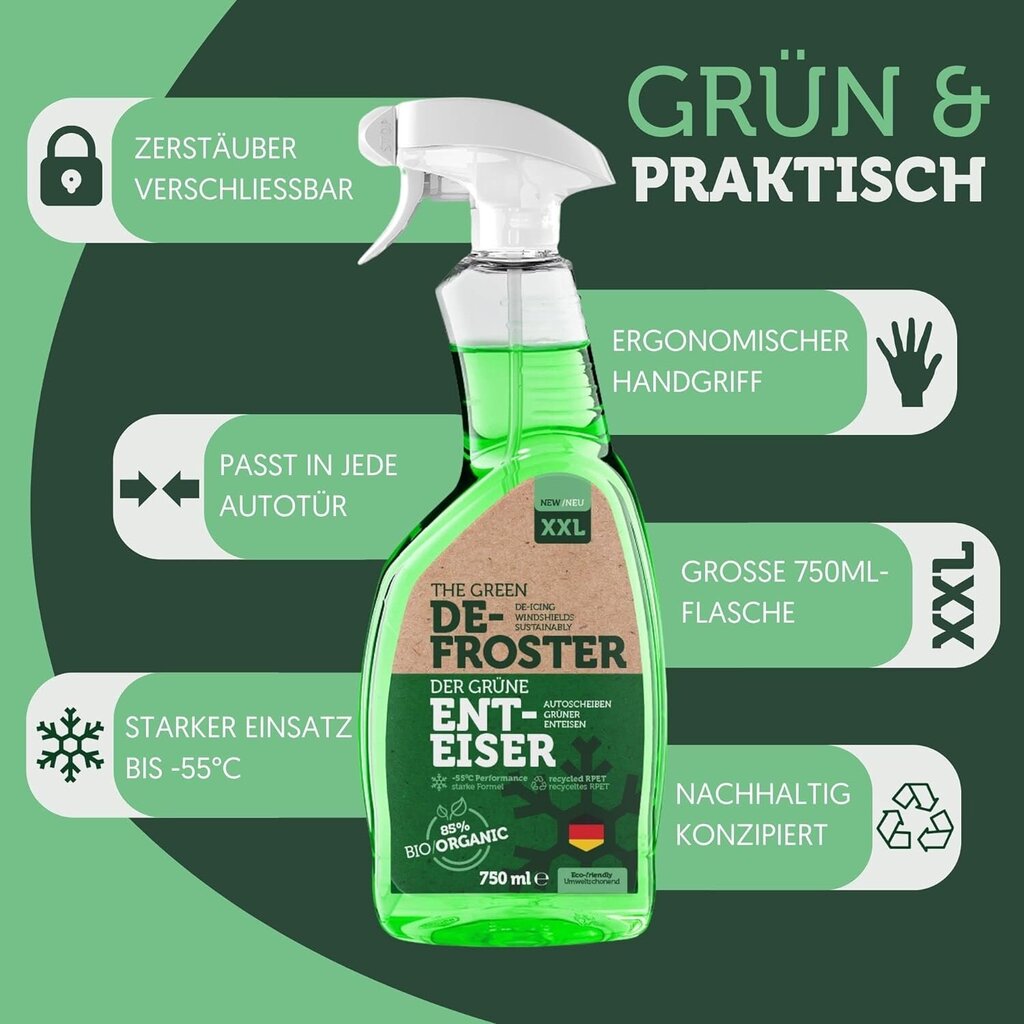 Orgaaniline tuuleklaasi jääsulataja Greener Future®, 2x750 ml hind ja info | Autokeemia | kaup24.ee