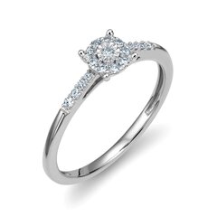 Valgest Kullast Sõrmus Teemantidega hind ja info | Sõrmused | kaup24.ee