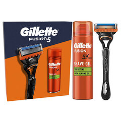 Raseerimiskomplekt Gillette Fusion 5: raseerija + habemeajamisgeel, 200 ml hind ja info | Raseerimisvahendid | kaup24.ee