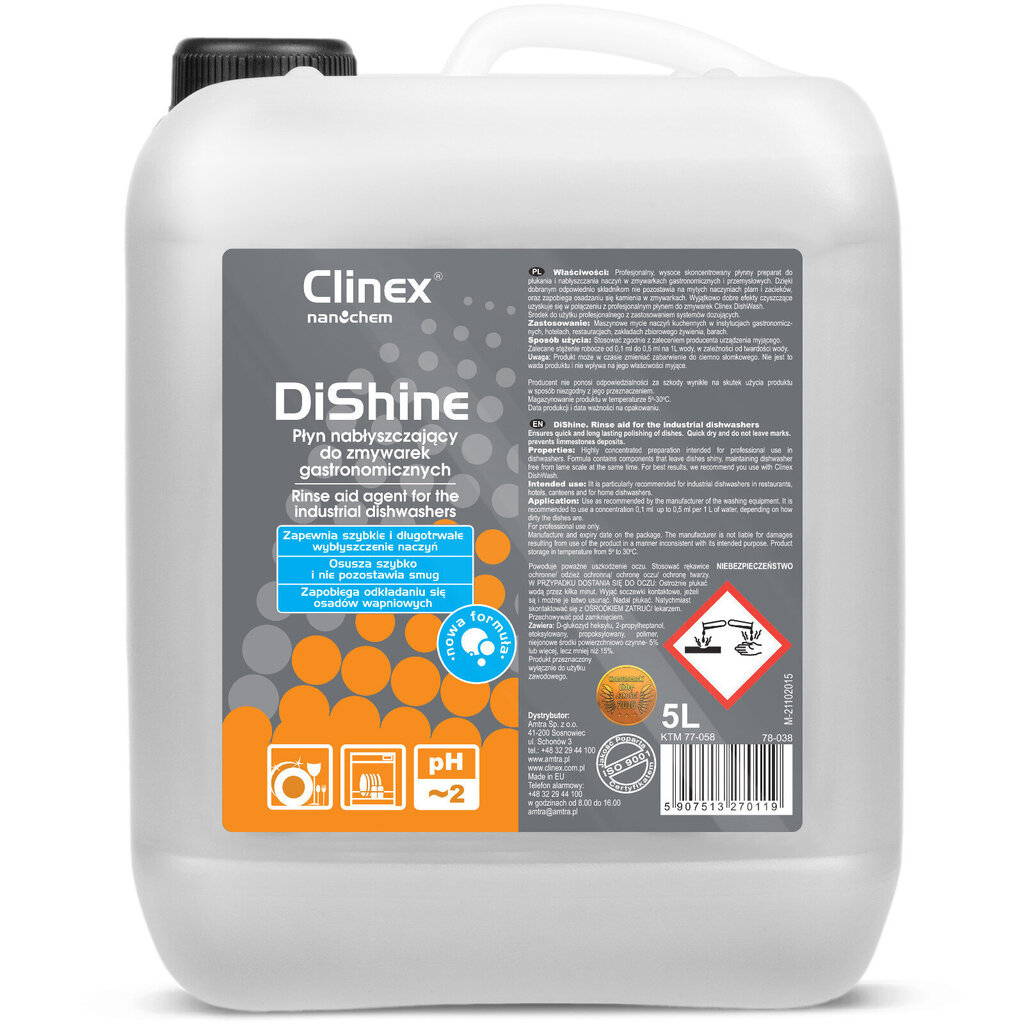 Clinex Nõudepesumasina puhastusvahend, 5L цена и информация | Puhastusvahendid | kaup24.ee