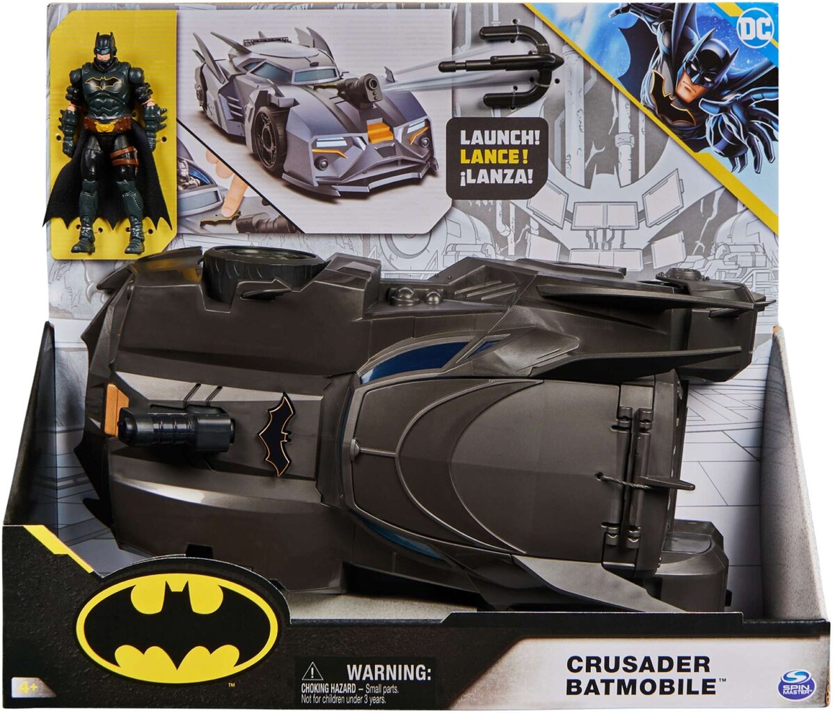 Komplekt DC Comics Batmani figuur 10 cm nukk + Batmobile tarvikud hind ja info | Poiste mänguasjad | kaup24.ee