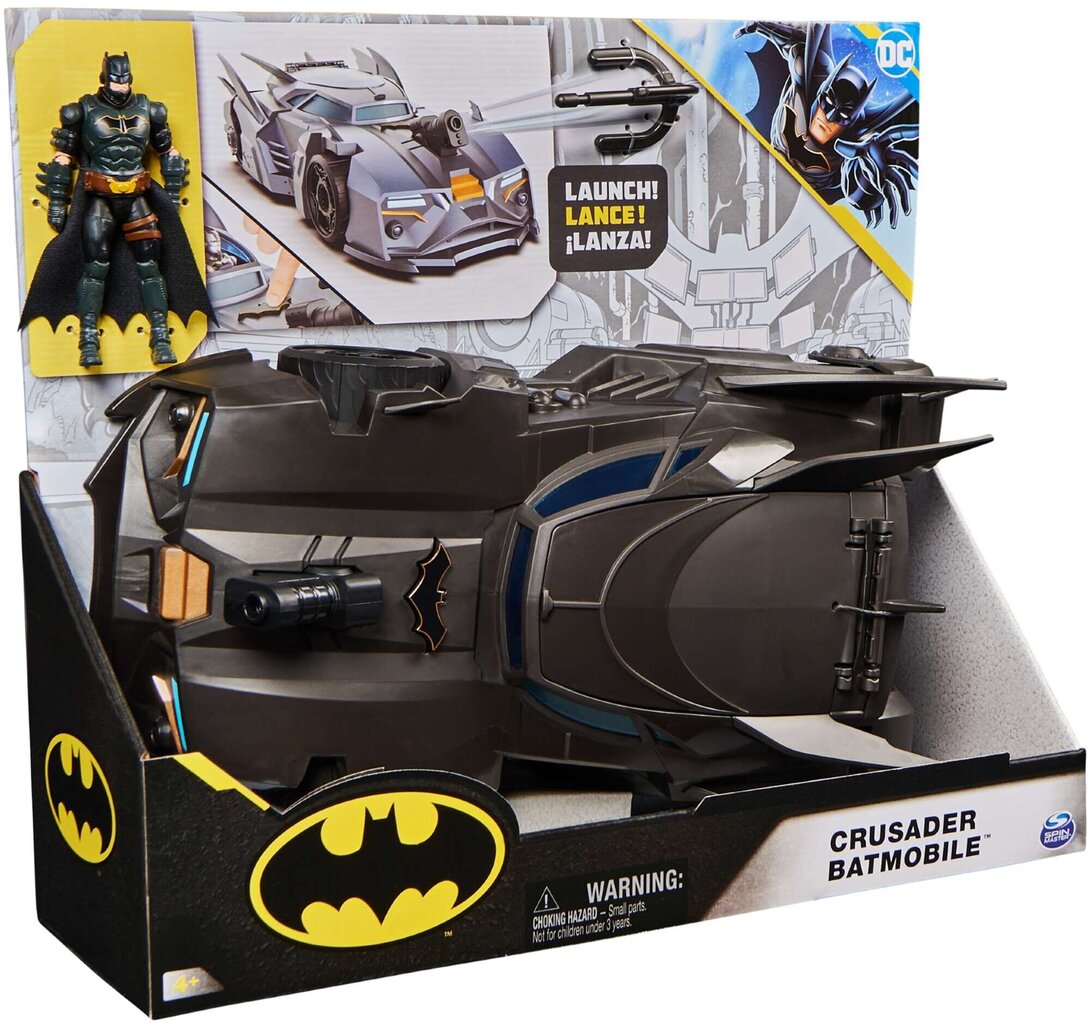 Komplekt DC Comics Batmani figuur 10 cm nukk + Batmobile tarvikud hind ja info | Poiste mänguasjad | kaup24.ee