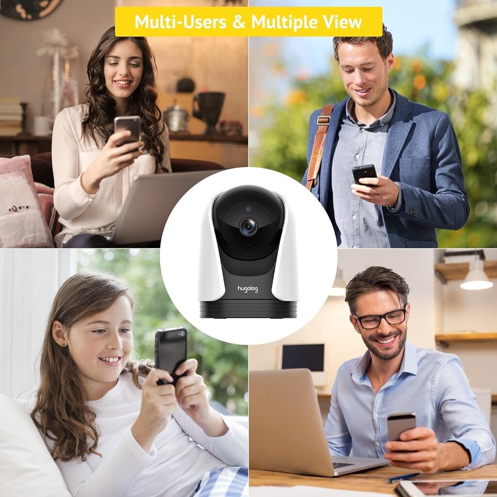 Hugolog beebimonitor kaameraga, 2K, Wi-Fi, 2,4 GHz, liikumisandur, kahesuunaline heli, Alexa цена и информация | Beebimonitorid | kaup24.ee