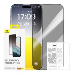 Privacy Protection Tempered Glass Baseus Diamond  iPhone 15 цена и информация | Ekraani kaitsekiled | kaup24.ee
