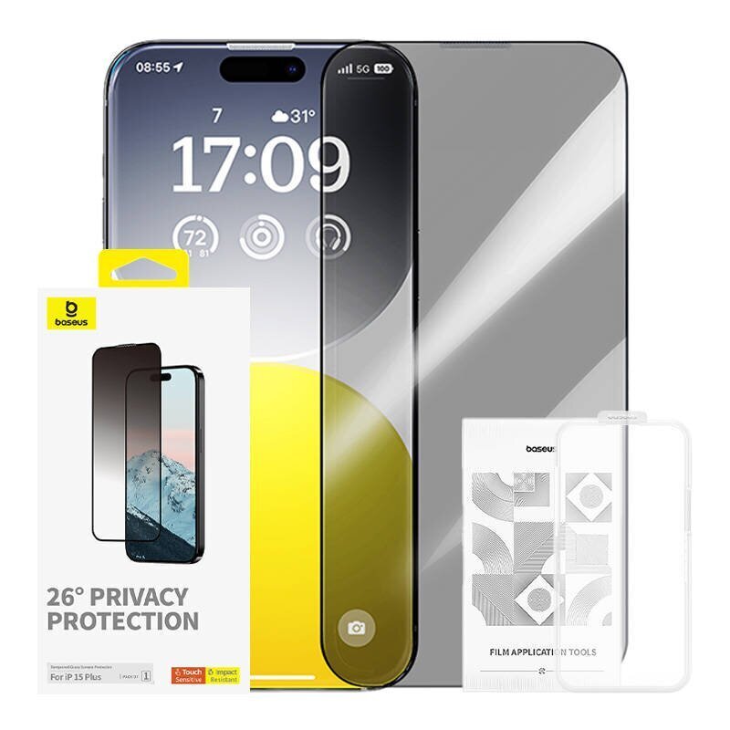 Baseus Diamond Privacy Protection Tempered Glass hind ja info | Ekraani kaitsekiled | kaup24.ee