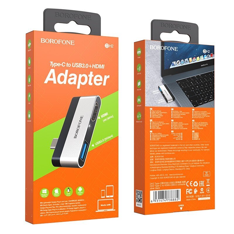 Borofon DH2 hind ja info | USB jagajad, adapterid | kaup24.ee