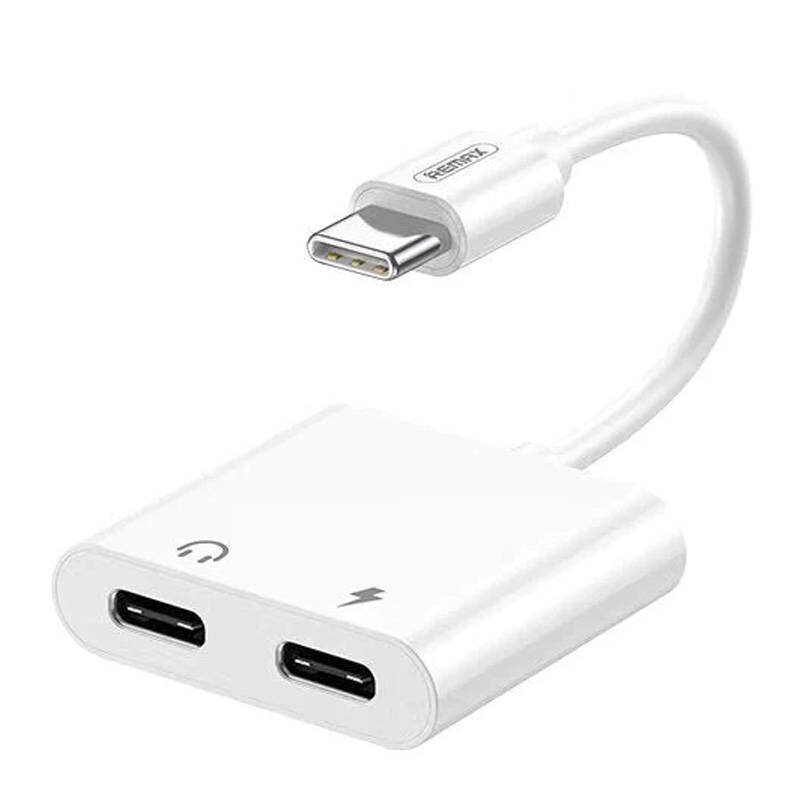 Audio adapter USB-C Remax Remine (white) hind ja info | USB jagajad, adapterid | kaup24.ee