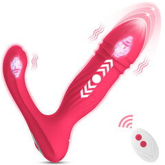Vibraatoriga masseerija puldiga Dark Red Brand hind ja info | Anaallelud | kaup24.ee