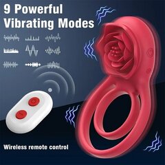 Vibraator - peenisrõngas, puldiga Dark Red Brand hind ja info | BDSM ja fetish | kaup24.ee