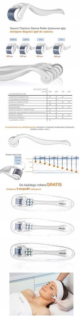 Mesoteraapia massaažirull Yasumi Derma hind ja info | Näopuhastus- ja massaažiseadmed | kaup24.ee