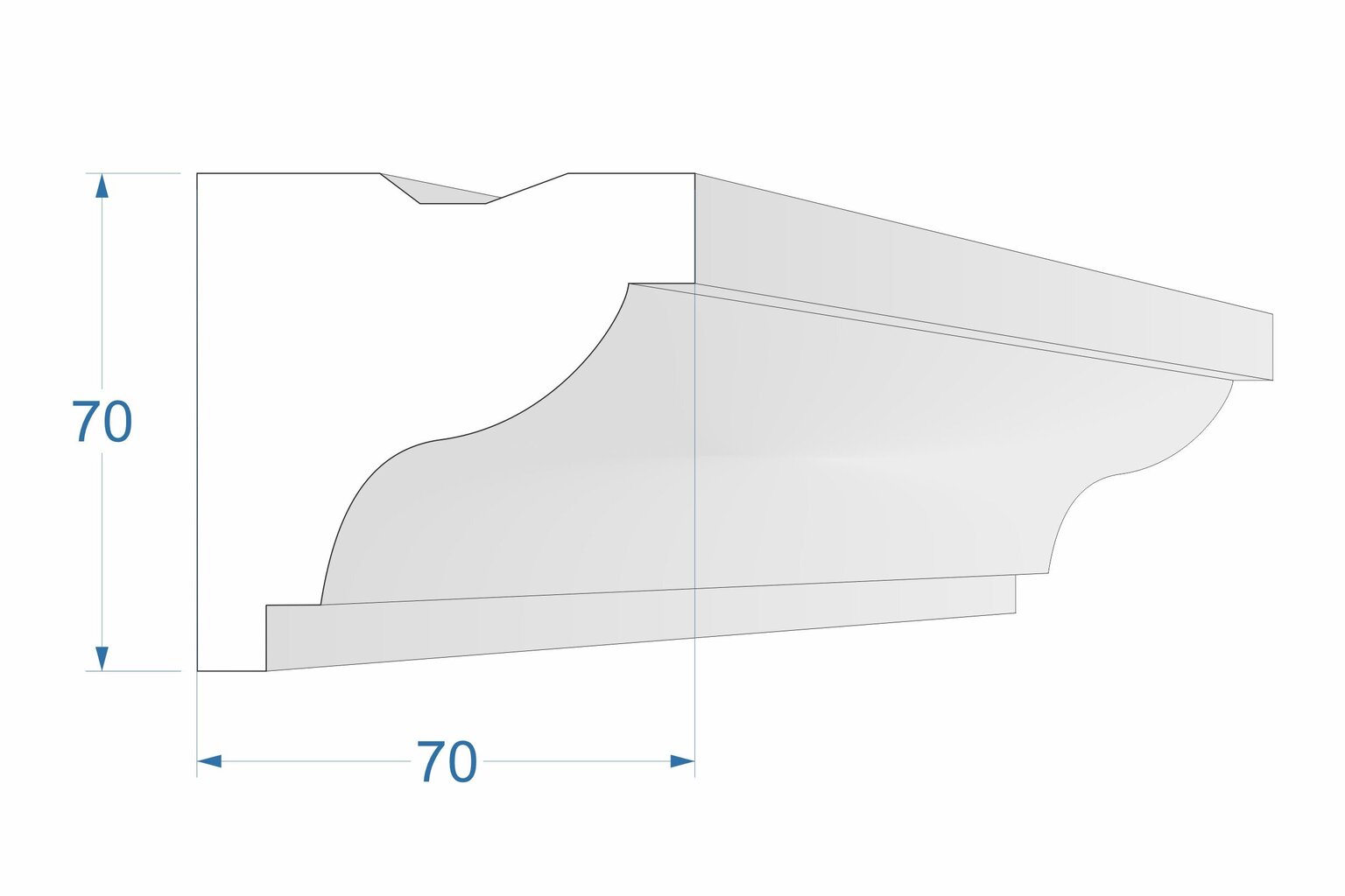 Valgustusriba, LS17A 7x7x200cm hind ja info | Lae-, seinakaunistus elemendid | kaup24.ee