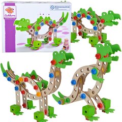 Puidust klotsid Dinosaurus Constructor komplekt 3-in-1 100 detaili hind ja info | Klotsid ja konstruktorid | kaup24.ee