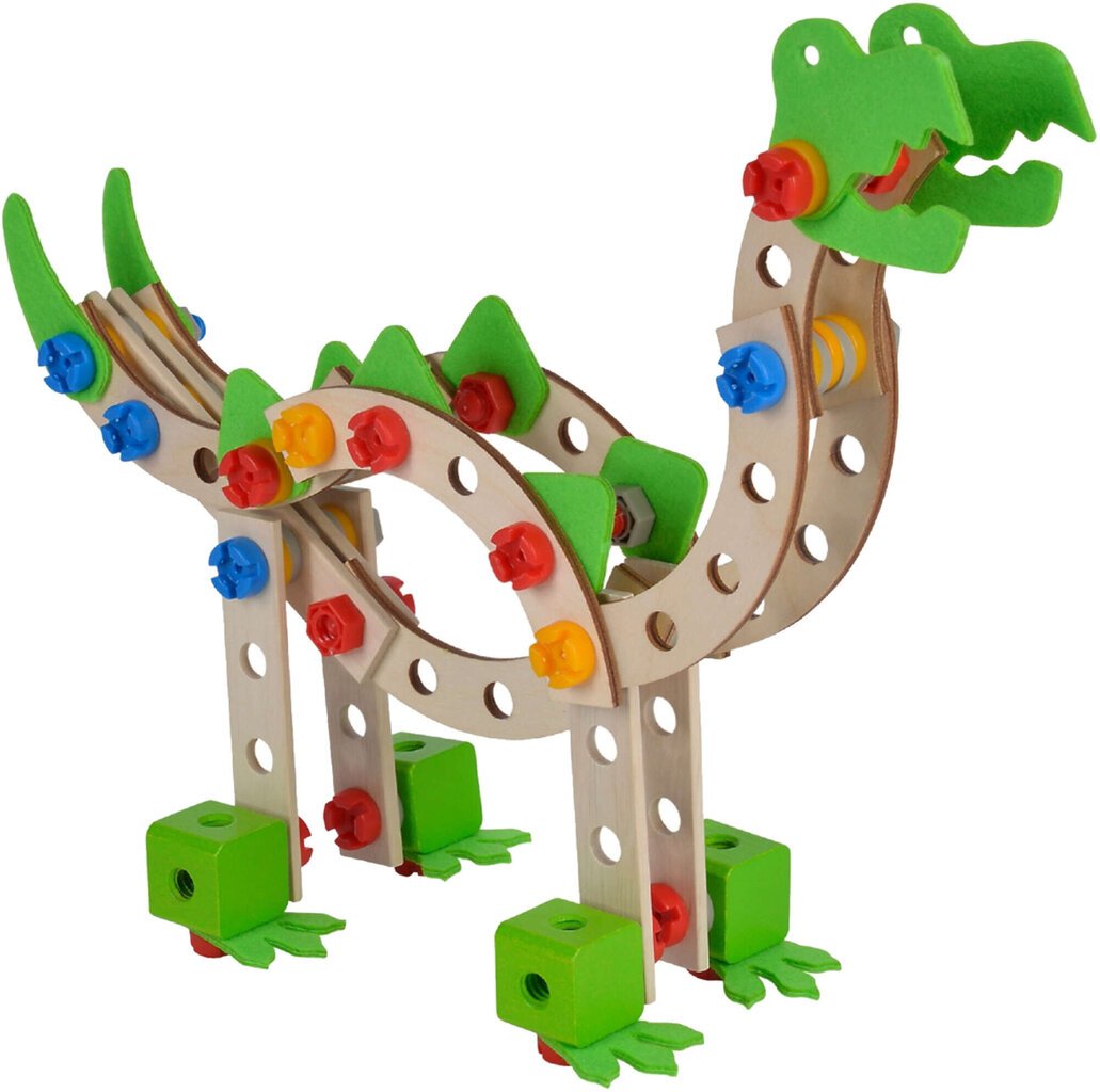 Puidust klotsid Dinosaurus Constructor komplekt 3-in-1 100 tükki цена и информация | Klotsid ja konstruktorid | kaup24.ee