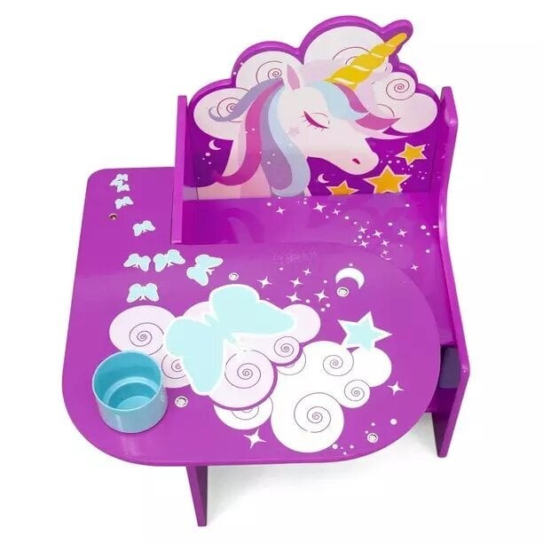Laud koos tooliga Delta Unicorn, 58 x 52 x 59 cm цена и информация | Laste lauad ja toolid | kaup24.ee