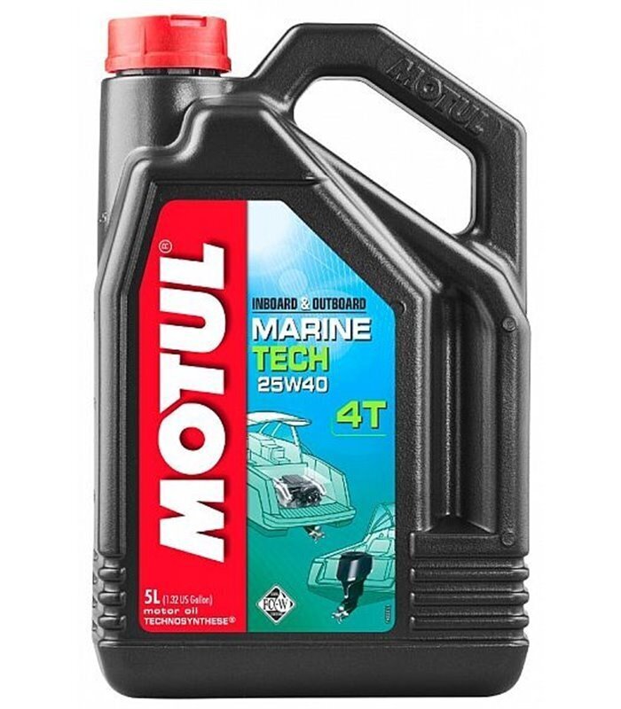 Motul Marine Tech 4T 107716, 25W-40 Õli 4-taktiliste mootorite jaoks, 5 l hind ja info | Mootorrataste mootoriõlid | kaup24.ee