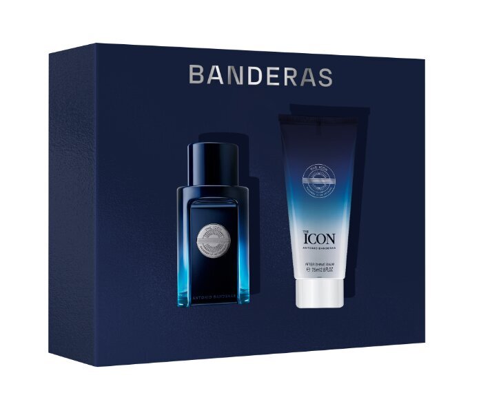 Kinkekomplekt Antonio Banderas The Icon meestele: tualettvesi EDT, 50 ml + raseerimisjärgne palsam, 75 ml hind ja info | Meeste parfüümid | kaup24.ee