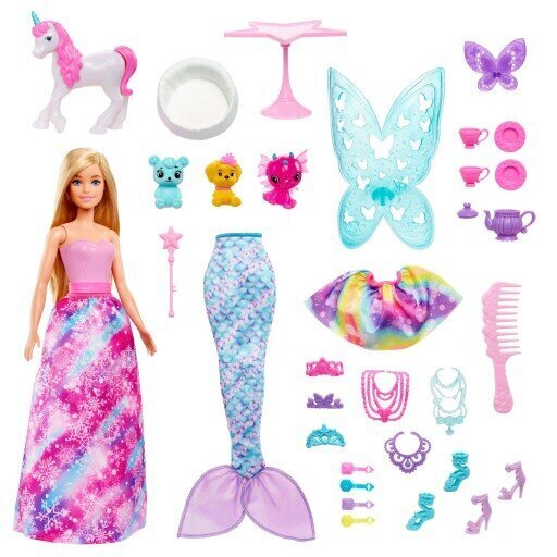 Advendikalender Barbie Dreamtopia ja Styling Head Barbie hind ja info | Tüdrukute mänguasjad | kaup24.ee