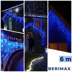 Jõulupärja jääpurikad Berimax 120 LED 6 m, sinine цена и информация | Гирлянды | kaup24.ee