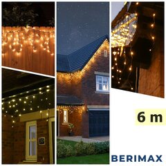 Новогодняя гирлянда-сосульки Berimax 120 LED 6 м, тёплый/холодный белый цена и информация | Гирлянды | kaup24.ee