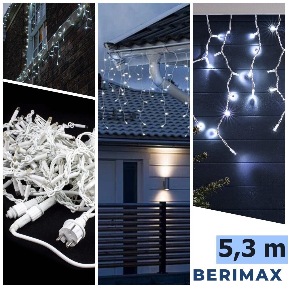 Välistingimustes kasutatavad vanikujääpurikad Berimax 100 LED Flash, külm valge hind ja info | Jõulutuled | kaup24.ee
