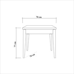 Söögilaud Asir, 70x77x70cm, must/pruun цена и информация | Кухонные и обеденные столы | kaup24.ee