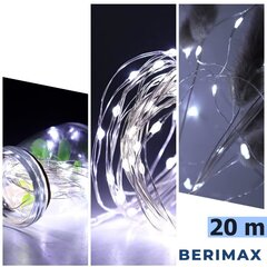 Проволочная новогодняя гирлянда Berimax 200 LED гирлянда, холодный белый цена и информация | Гирлянды | kaup24.ee