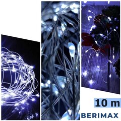 Проволочная новогодняя гирлянда Berimax 100 LED, холодный белый цена и информация | Гирлянды | kaup24.ee