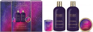 Косметический набор Baylis & Harding Midnight Fig & Pomegranate Luxury Candlelit Bathing: пена для ванны, 300 мл + крем для душа, 300 мл + лосьон для тела и рук, 50 мл + ароматическая свеча, 50 г цена и информация | Кремы, лосьоны для тела | kaup24.ee