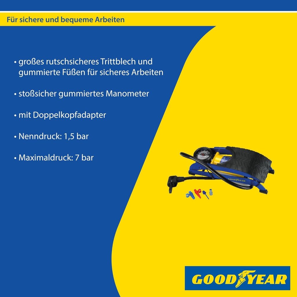 Ühesilindriga jalaõhupump Goodyear 75523 hind ja info | Lisaseadmed | kaup24.ee