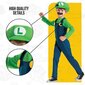 Karnevali kostüüm Super Mario Luigi 109-126 cm 4-6 aastane цена и информация | Karnevali kostüümid | kaup24.ee