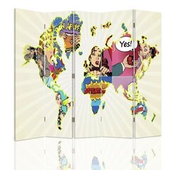 Ширма Карта мира поп-арта цена и информация | Мобильные стенки | kaup24.ee