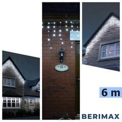 Новогодняя гирлянда-сосульки Berimax 120 LED 6 м, холодный белый цена и информация | Гирлянды | kaup24.ee