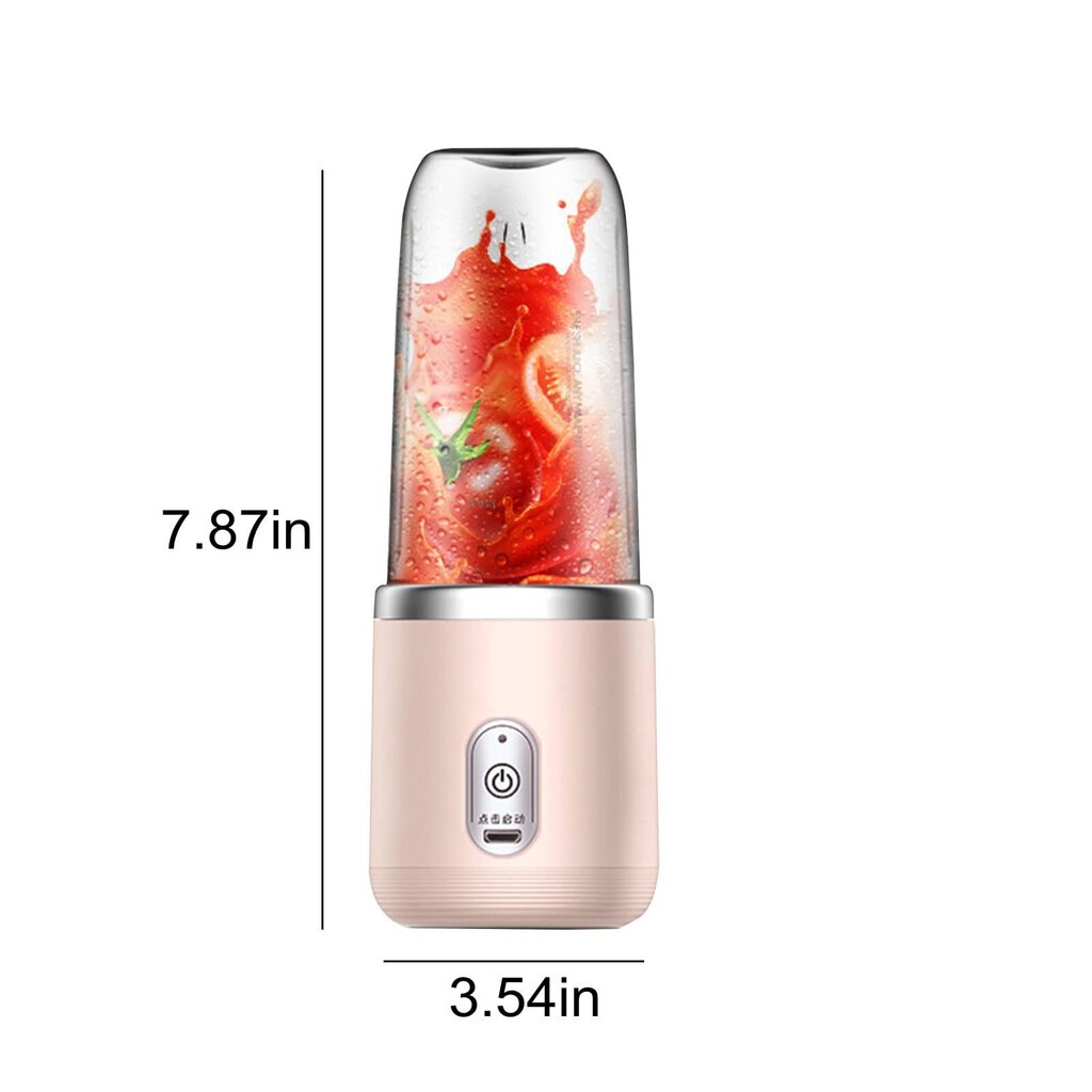 6 tera USB Portable Juicemaker roosa hind ja info | Blenderid | kaup24.ee