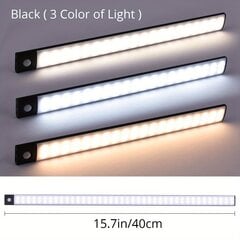 LED liikumisanduri korpuse valgustus, must 30cm цена и информация | Монтируемые светильники, светодиодные панели | kaup24.ee