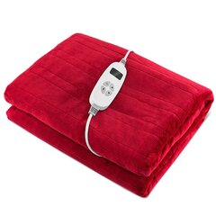 Одеяло электрическое с подогревом 130х163 Costway, красное цена и информация | Согревающие приборы | kaup24.ee