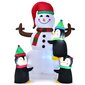 Täispuhutav LED lumememm pingviinidega 180cm цена и информация | Jõulukaunistused | kaup24.ee