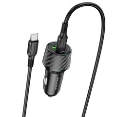 Borofone Car charger BZ21 Brilliant - USB + Type C - QC 3.0 PD 48W with Type C to Lightning cable black цена и информация | Зарядные устройства для телефонов | kaup24.ee