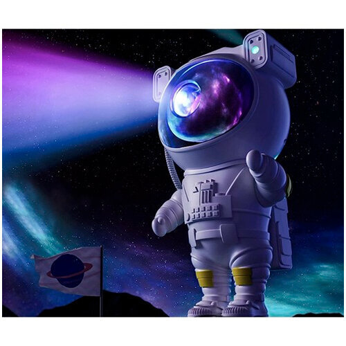 LED projektor Astronaut / Tähistaevas / galaktikad / kosmoseprojektsioon / taimeriga ja kaugjuhtimispuldiga / 5W / USB / valge / 12 x 13 x 25 cm hind ja info | Peokaunistused | kaup24.ee