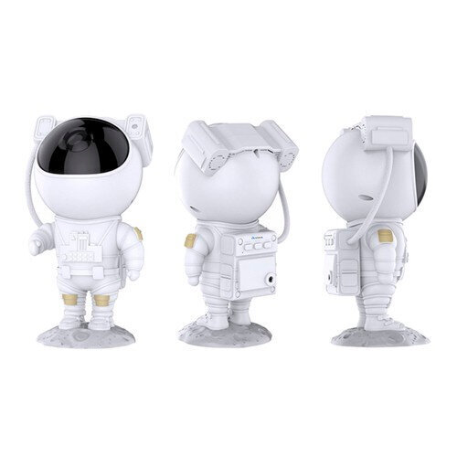 LED projektor Astronaut / Tähistaevas / galaktikad / kosmoseprojektsioon / taimeriga ja kaugjuhtimispuldiga / 5W / USB / valge / 12 x 13 x 25 cm hind ja info | Peokaunistused | kaup24.ee