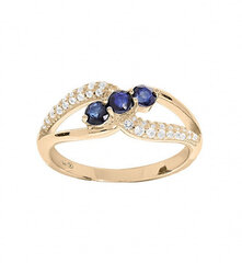Элегантное позолоченное кольцо с цирконами Troli PO/SR08669B цена и информация | Кольца | kaup24.ee