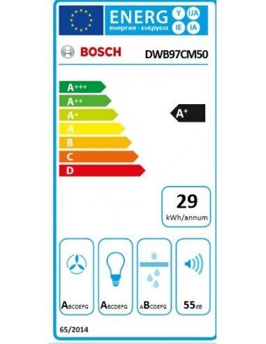 Traditsiooniline õhupuhasti BOSCH DWB97CM50 430 m3/h 90 cm 140 W Teras цена и информация | Õhupuhastid | kaup24.ee