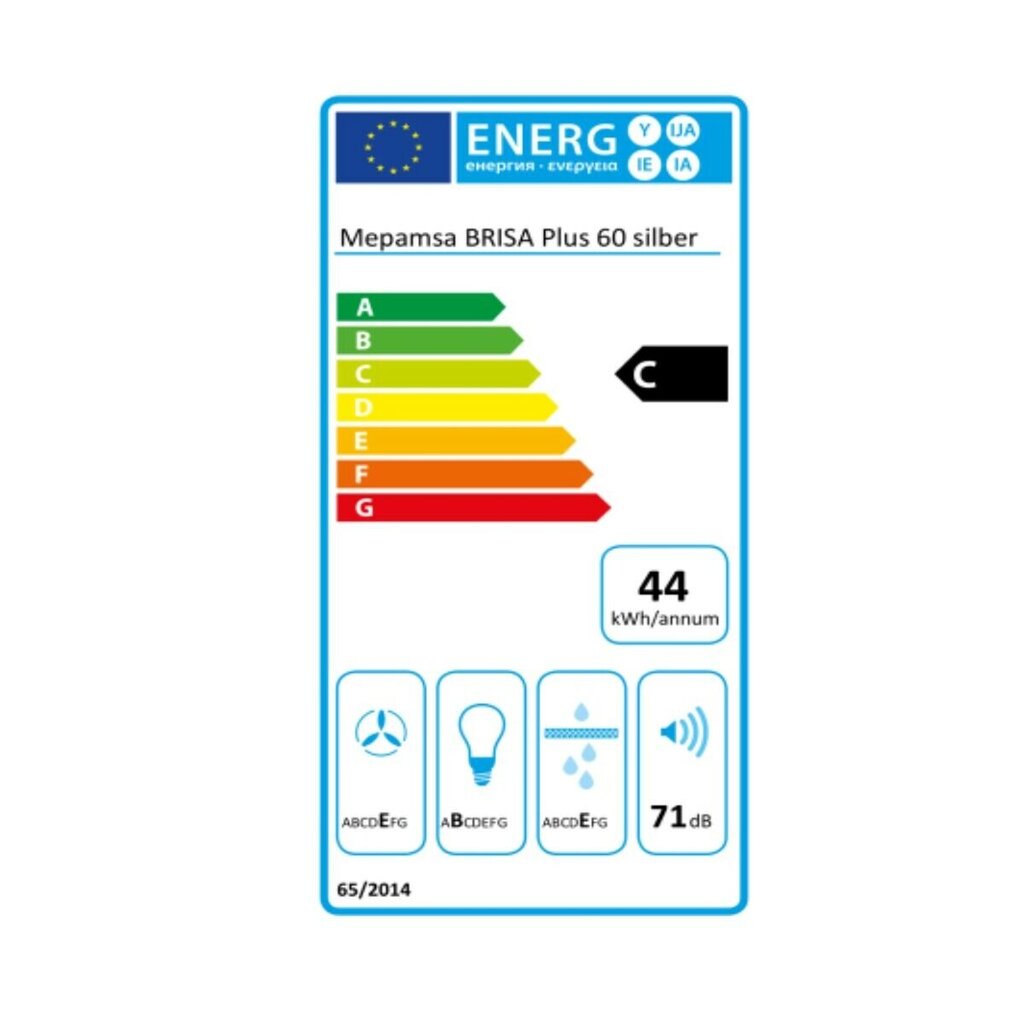 Traditsiooniline õhupuhasti Mepamsa Brisa Plus 60X 60 cm 180 m³/h C Acero inoxidable hind ja info | Õhupuhastid | kaup24.ee