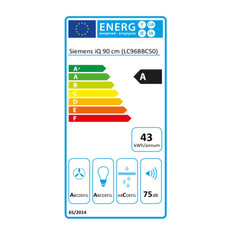 Traditsiooniline õhupuhasti Siemens AG LC96BBC50 619 m3/h цена и информация | Вытяжки на кухню | kaup24.ee