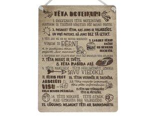 Деревянная декоративная доска с гравировкой в подарок папе «TĒTA NOTEIKUMI» цена и информация | Другие оригинальные подарки | kaup24.ee